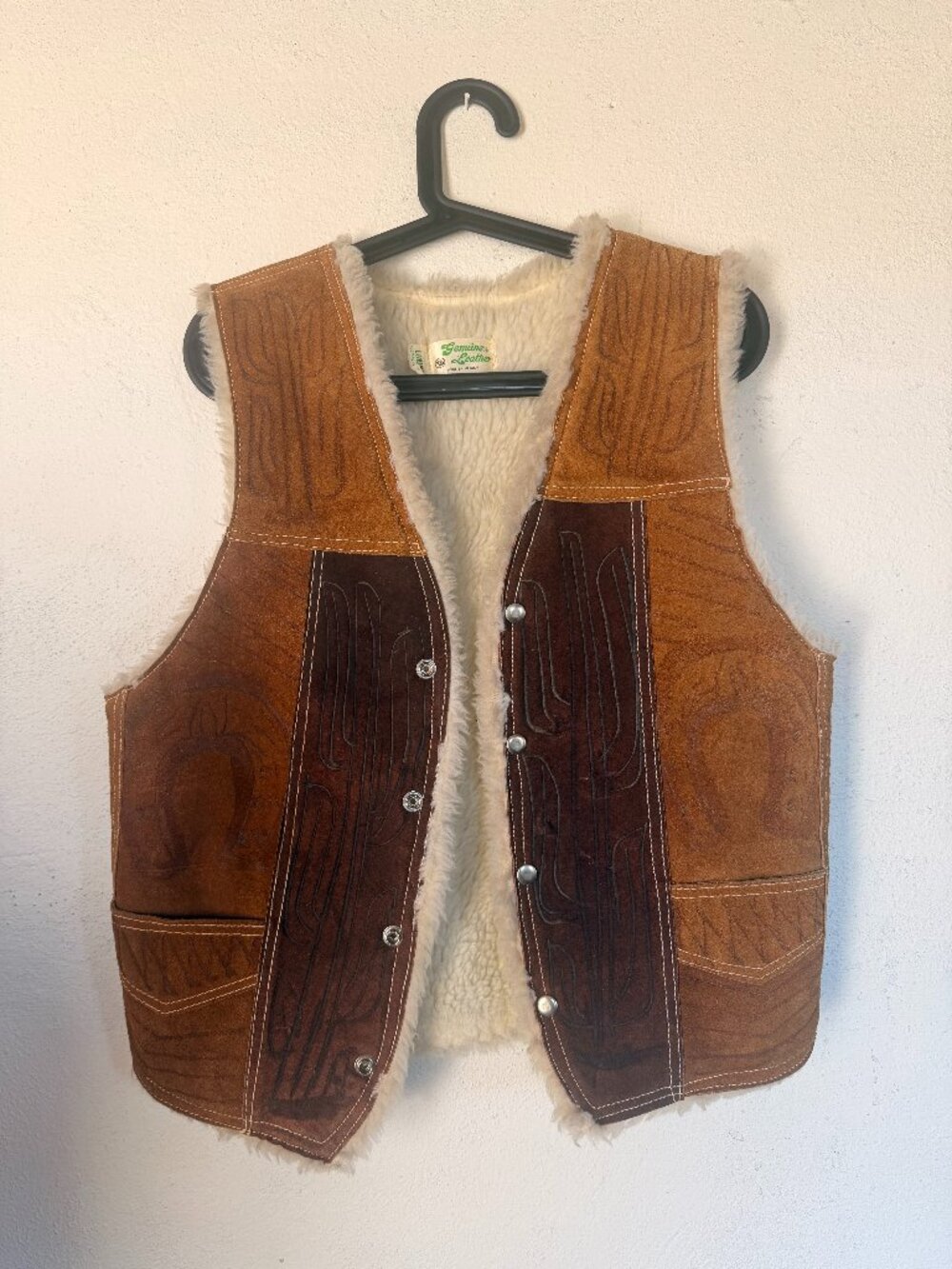 Genuine Leather Sheepskin lined Vest